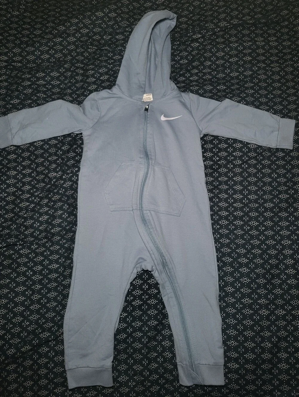 Nike Baby Blue Hooded Zip One-Piece